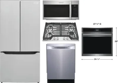 5 Piece Package Includes Refrigerator, Cooktop, Wall Oven, Microwave And Dishwasher