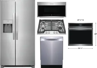 5 Piece Package Includes Refrigerator, Cooktop, Wall Oven, Microwave And Dishwasher
