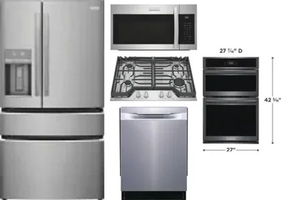 5 Piece Package Includes Refrigerator, Cooktop, Wall Oven, Microwave And Dishwasher