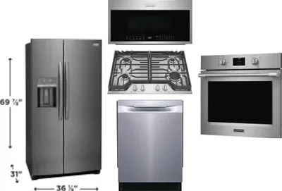 5 Piece Package Includes Refrigerator, Cooktop, Wall Oven, Microwave And Dishwasher