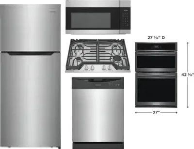 5 Piece Package Includes Refrigerator, Cooktop, Wall Oven, Microwave And Dishwasher