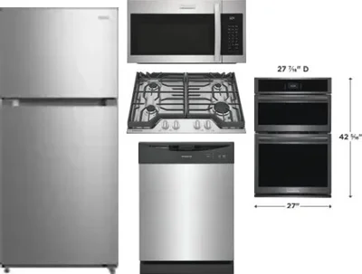 5 Piece Package Includes Refrigerator, Cooktop, Wall Oven, Microwave And Dishwasher