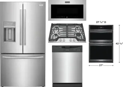 5 Piece Package Includes Refrigerator, Cooktop, Wall Oven, Microwave And Dishwasher