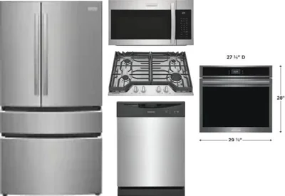 5 Piece Package Includes Refrigerator, Cooktop, Wall Oven, Microwave And Dishwasher