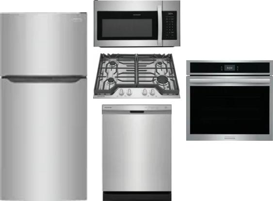 5 Piece Package Includes Refrigerator, Cooktop, Wall Oven, Microwave And Dishwasher