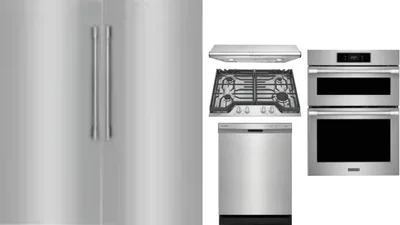 6 Piece Package Includes Refrigerator, Freezer, Cooktop, Wall Oven, Hood And Dishwasher