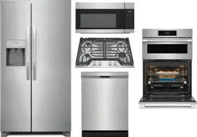 5 Piece Package Includes Refrigerator, Cooktop, Wall Oven, Microwave And Dishwasher