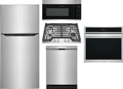 5 Piece Package Includes Refrigerator, Cooktop, Wall Oven, Microwave And Dishwasher