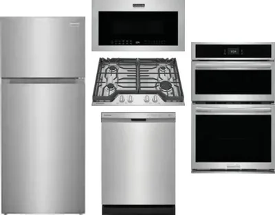5 Piece Package Includes Refrigerator, Cooktop, Wall Oven, Microwave And Dishwasher
