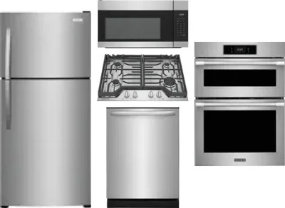 5 Piece Package Includes Refrigerator, Cooktop, Wall Oven, Microwave And Dishwasher