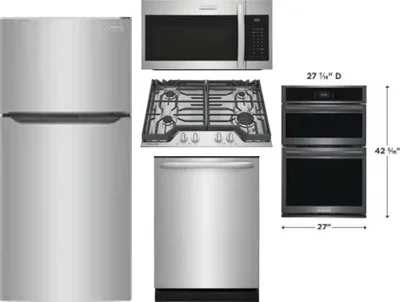 5 Piece Package Includes Refrigerator, Cooktop, Wall Oven, Microwave And Dishwasher