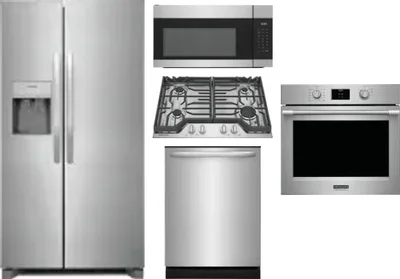 5 Piece Package Includes Refrigerator, Cooktop, Wall Oven, Microwave And Dishwasher