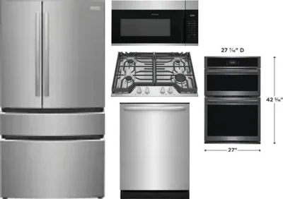 5 Piece Package Includes Refrigerator, Cooktop, Wall Oven, Microwave And Dishwasher