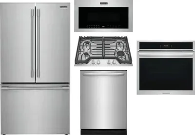 5 Piece Package Includes Refrigerator, Cooktop, Wall Oven, Microwave And Dishwasher