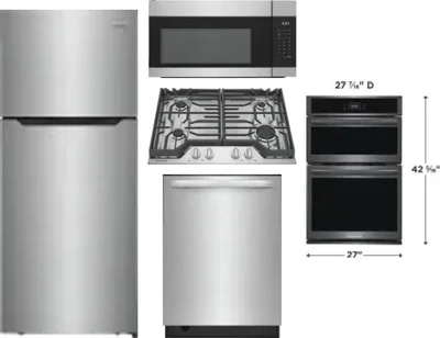 5 Piece Package Includes Refrigerator, Cooktop, Wall Oven, Microwave And Dishwasher