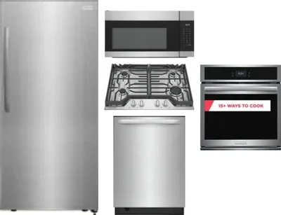 5 Piece Package Includes Refrigerator, Cooktop, Wall Oven, Microwave And Dishwasher
