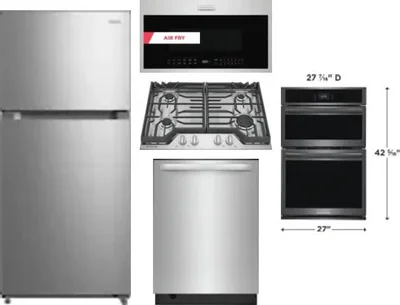5 Piece Package Includes Refrigerator, Cooktop, Wall Oven, Microwave And Dishwasher