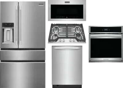 5 Piece Package Includes Refrigerator, Cooktop, Wall Oven, Microwave And Dishwasher