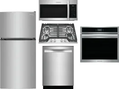 5 Piece Package Includes Refrigerator, Cooktop, Wall Oven, Microwave And Dishwasher