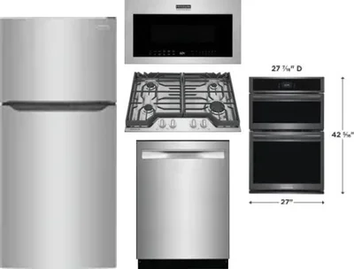 5 Piece Package Includes Refrigerator, Cooktop, Wall Oven, Microwave And Dishwasher