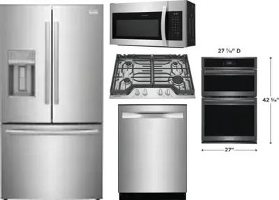 5 Piece Package Includes Refrigerator, Cooktop, Wall Oven, Microwave And Dishwasher