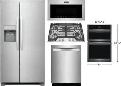 5 Piece Package Includes Refrigerator, Cooktop, Wall Oven, Microwave And Dishwasher