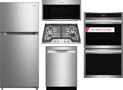 5 Piece Package Includes Refrigerator, Cooktop, Wall Oven, Microwave And Dishwasher