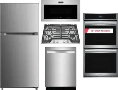 5 Piece Package Includes Refrigerator, Cooktop, Wall Oven, Microwave And Dishwasher