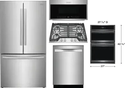 5 Piece Package Includes Refrigerator, Cooktop, Wall Oven, Microwave And Dishwasher