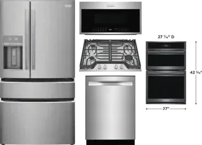 5 Piece Package Includes Refrigerator, Cooktop, Wall Oven, Microwave And Dishwasher