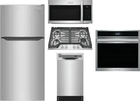 5 Piece Package Includes Refrigerator, Cooktop, Wall Oven, Microwave And Dishwasher
