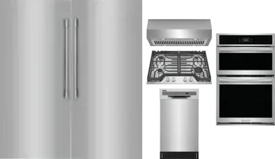 6 Piece Package Includes Refrigerator, Freezer, Cooktop, Wall Oven, Hood And Dishwasher