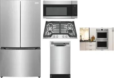 5 Piece Package Includes Refrigerator, Cooktop, Wall Oven, Microwave And Dishwasher