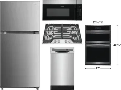 5 Piece Package Includes Refrigerator, Cooktop, Wall Oven, Microwave And Dishwasher