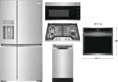 5 Piece Package Includes Refrigerator, Cooktop, Wall Oven, Microwave And Dishwasher
