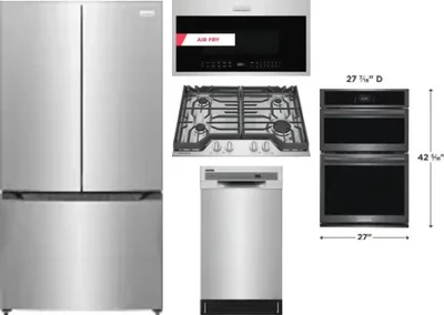 5 Piece Package Includes Refrigerator, Cooktop, Wall Oven, Microwave And Dishwasher