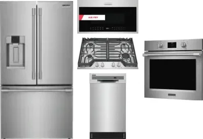 5 Piece Package Includes Refrigerator, Cooktop, Wall Oven, Microwave And Dishwasher