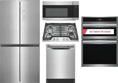 5 Piece Package Includes Refrigerator, Cooktop, Wall Oven, Microwave And Dishwasher