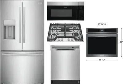 5 Piece Package Includes Refrigerator, Cooktop, Wall Oven, Microwave And Dishwasher