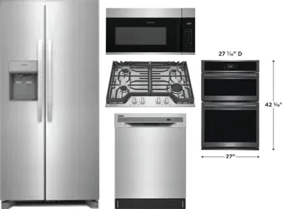 5 Piece Package Includes Refrigerator, Cooktop, Wall Oven, Microwave And Dishwasher