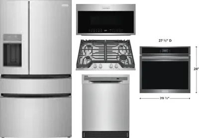 5 Piece Package Includes Refrigerator, Cooktop, Wall Oven, Microwave And Dishwasher