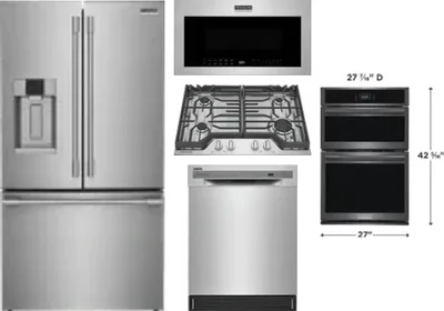 5 Piece Package Includes Refrigerator, Cooktop, Wall Oven, Microwave And Dishwasher
