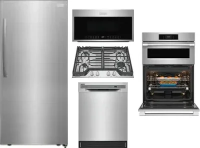 5 Piece Package Includes Refrigerator, Cooktop, Wall Oven, Microwave And Dishwasher