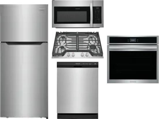 5 Piece Package Includes Refrigerator, Cooktop, Wall Oven, Microwave And Dishwasher