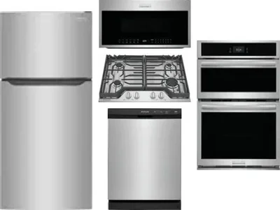 5 Piece Package Includes Refrigerator, Cooktop, Wall Oven, Microwave And Dishwasher