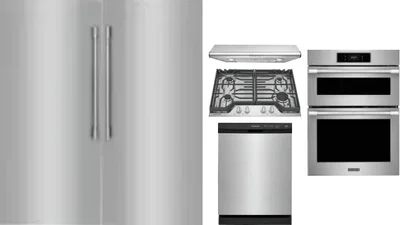 6 Piece Package Includes Refrigerator, Freezer, Cooktop, Wall Oven, Hood And Dishwasher