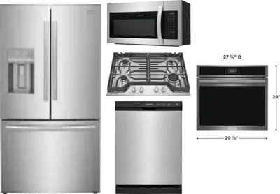 5 Piece Package Includes Refrigerator, Cooktop, Wall Oven, Microwave And Dishwasher