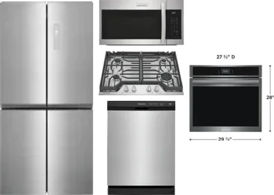 5 Piece Package Includes Refrigerator, Cooktop, Wall Oven, Microwave And Dishwasher