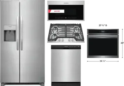 5 Piece Package Includes Refrigerator, Cooktop, Wall Oven, Microwave And Dishwasher