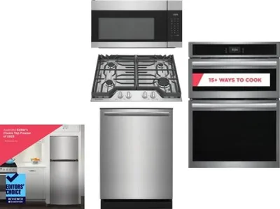 5 Piece Package Includes Refrigerator, Cooktop, Wall Oven, Microwave And Dishwasher